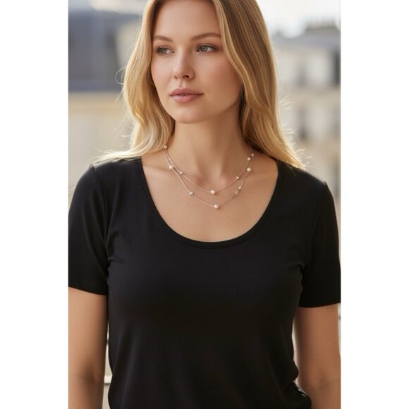 Vintage Sterling Silver 925 Pearl Marcasite Station Necklace 40" - Picture 2 of 10